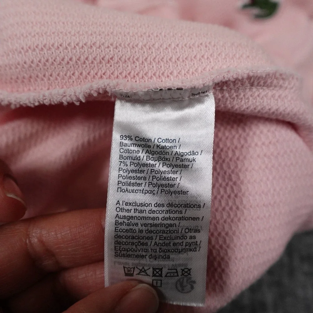 Lacoste Sport Croc Embroidery Shorts Mens XXL‎ Pink Cotton Blend Drawstring